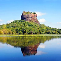 Sigiriya rock from across the lake