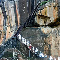 Climbing up Sigiriya rock