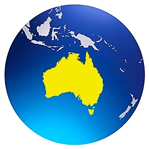 Image of Australian continent in Southern Hemisphire